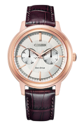 Citizen Eco-Drive Brown Leather Strap White Dial Watch BU4032-11A