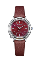 Citizen Eco-Drive Stainless Steel Red Dial Watch EM1090-78X