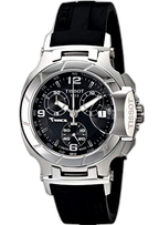 Tissot T Race Chronograph Black Dial Black Rubber Strap Watch for Women - T048.217.17.057.00