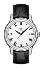Tissot T Classic Carson White Dial Black Leather Strap Watch for Men - T085.410.16.013.00