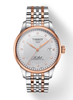 Tissot Le Locle Powermatic 80 Diamonds Silver Dial Two Tone Steel Strap Watch For Men - T006.407.22.036.01