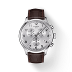 Tissot Chrono XL Silver Dial Brown Leather Strap Watch For Men - T116.617.16.037.00
