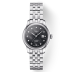 Tissot Le Locle Automatic Diamonds Mother of Pearl Black Dial Silver Steel Strap Watch For Women - T006.207.11.126.00