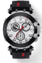 Tissot T Race Chronograph White Dial Black Silicone Strap Watch For Men - T115.417.27.011.00