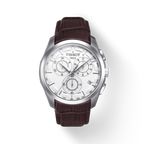 Tissot Couturier Chronograph White Dial Brown Leather Strap Watch For Men - T035.617.16.031.00
