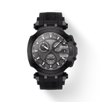 Tissot T Race Chronograph Anthracite Black Dial Black Silicone Strap Watch For Men - T115.417.37.061.03