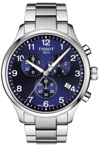 Tissot T Sport Chrono XL Classic Blue Dial Silver Steel Strap Watch For Men - T116.617.11.047.01