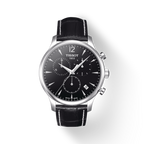 Tissot Tradition Chronograph Black Dial Black Leather Strap Watch For Men - T0636171605700
