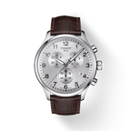 Tissot T Sport Chrono XL Classic Silver Dial Brown Leather Strap Watch For Men - T116.617.16.037.00