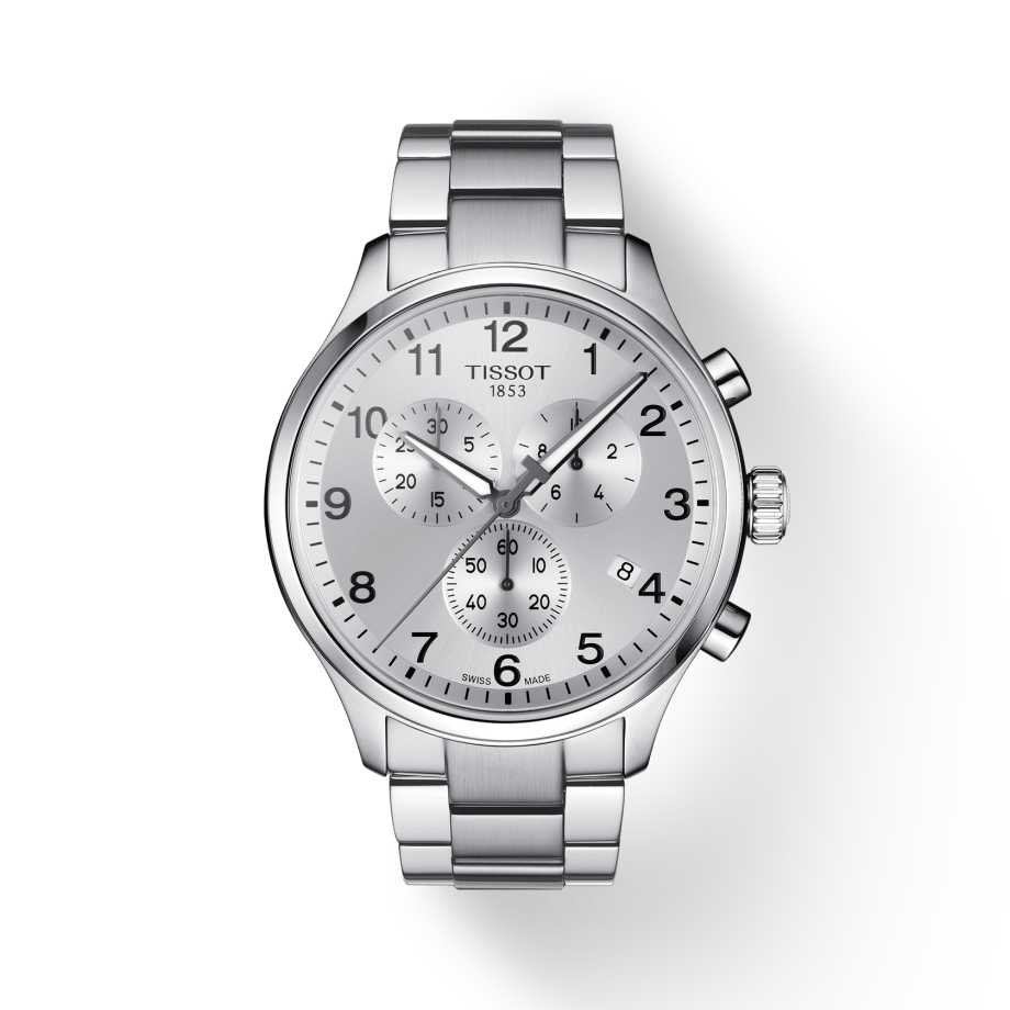 Tissot Chrono XL Classic Silver Dial Silver Steel Strap Watch For Men - T116.617.11.037.00