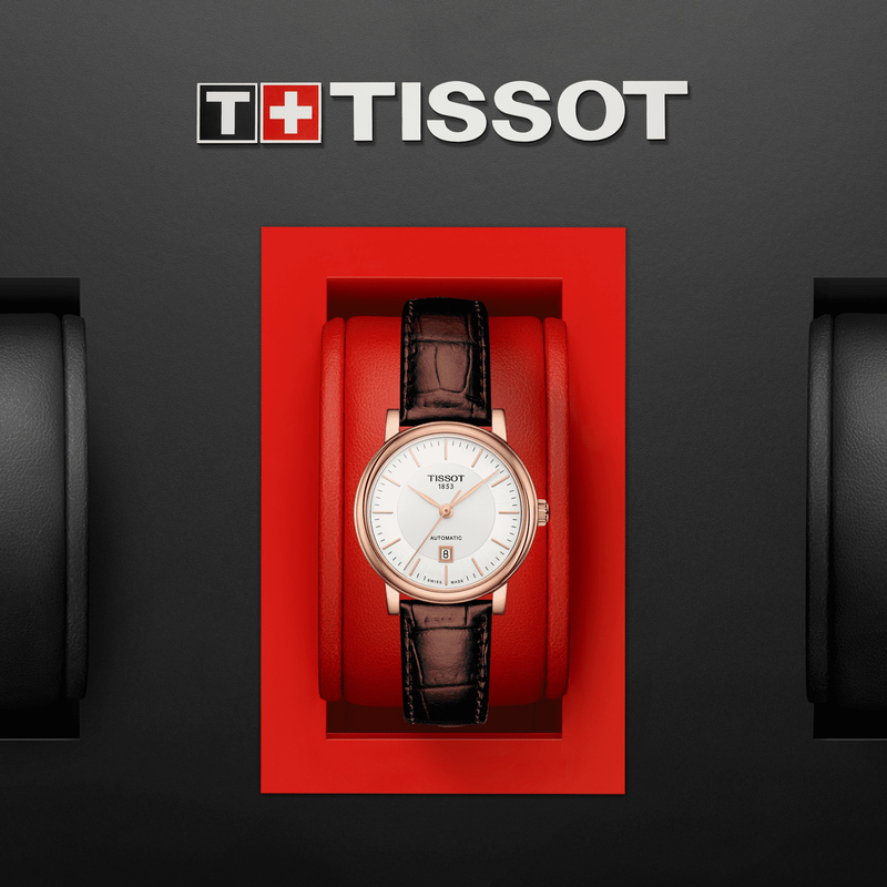 Tissot T Classic Carson Premium White Dial Brown Leather Strap Watch for Women - T122.207.36.031.00