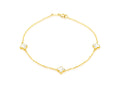 9K Yellow Gold Mother-of-Pearl Petal Bracelet for Women 19 cm