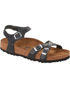 Kumba Black Oiled Leather Sandals