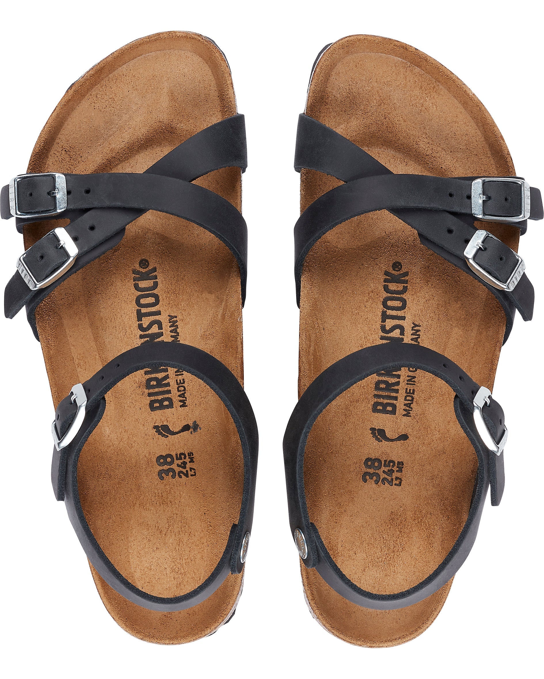 Kumba Black Oiled Leather Sandals