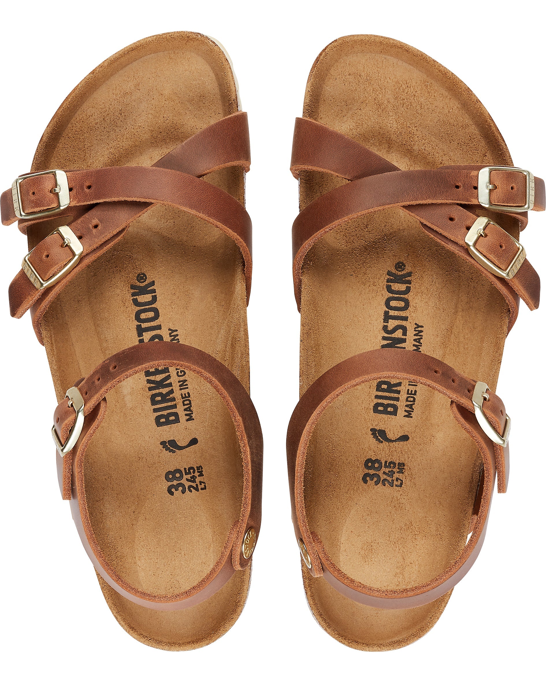 Kumba Cognac Oiled Leather Sandals