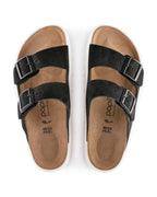 Arizona Chunky Black Suede Leather Sandals