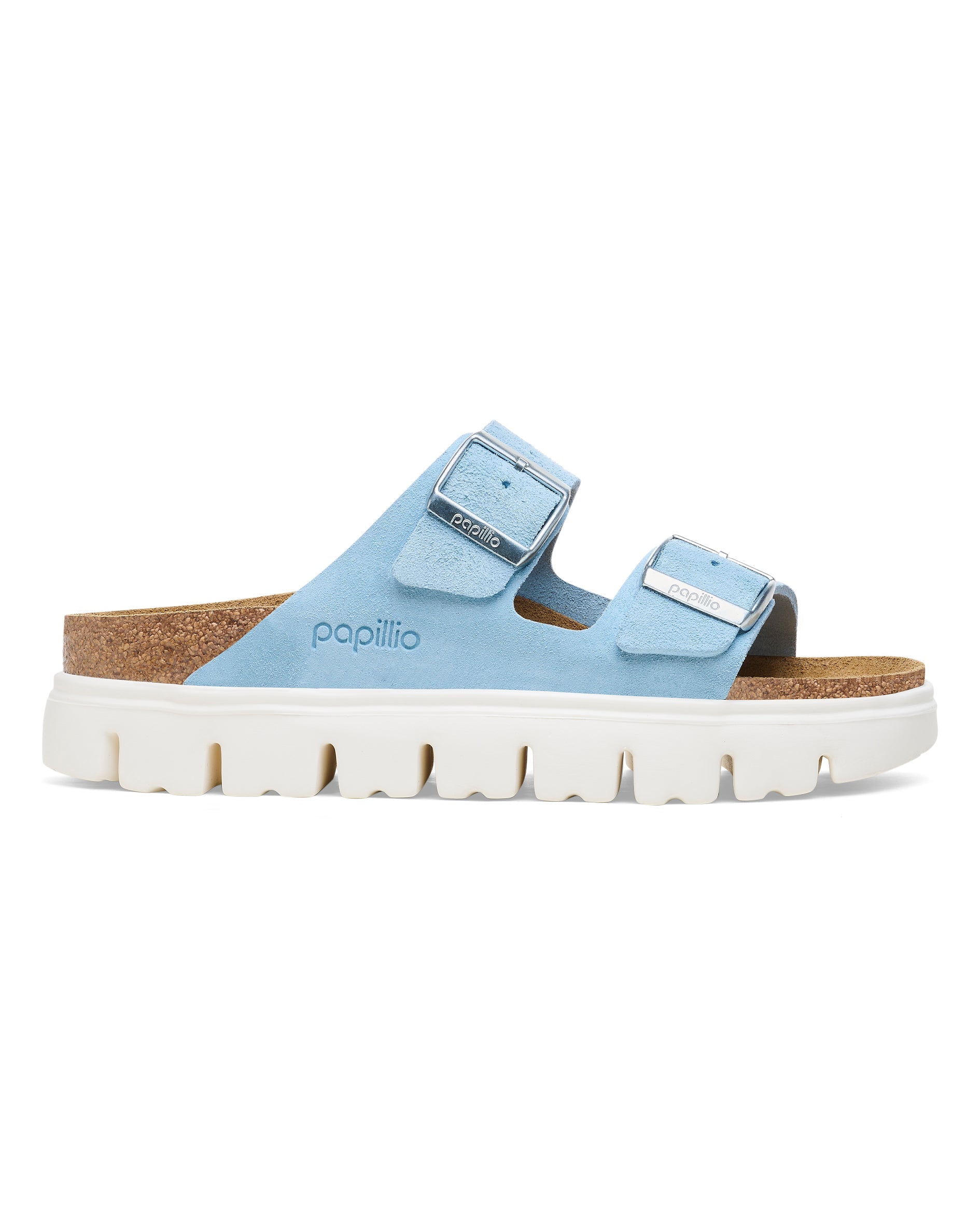 Arizona Chunky Mineral Blue Suede Leather Sandals