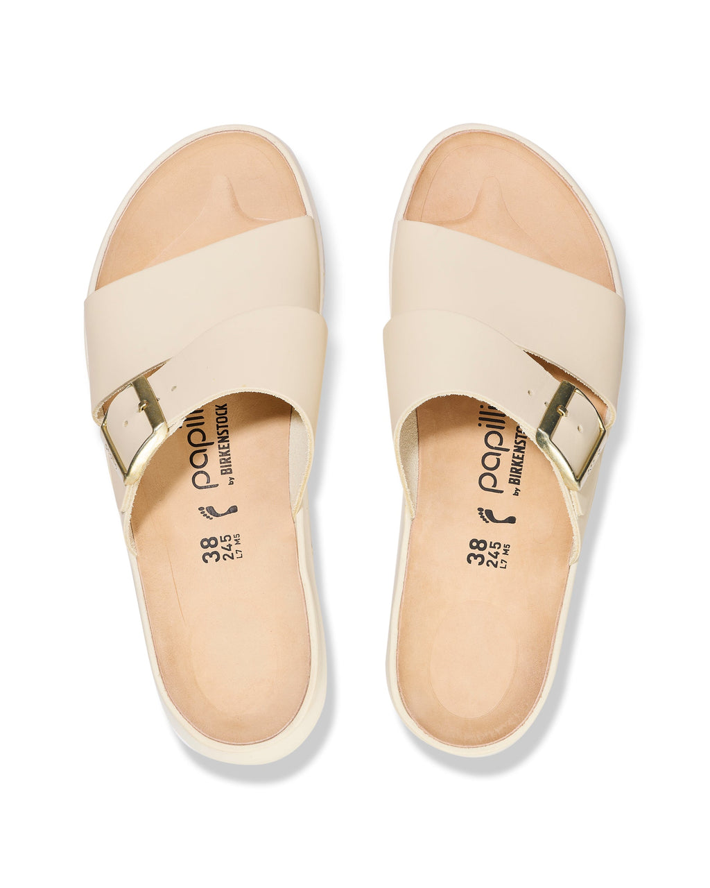 Almina Exquisite Ecru Leather Sandals