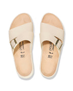Almina Exquisite Ecru Leather Sandals