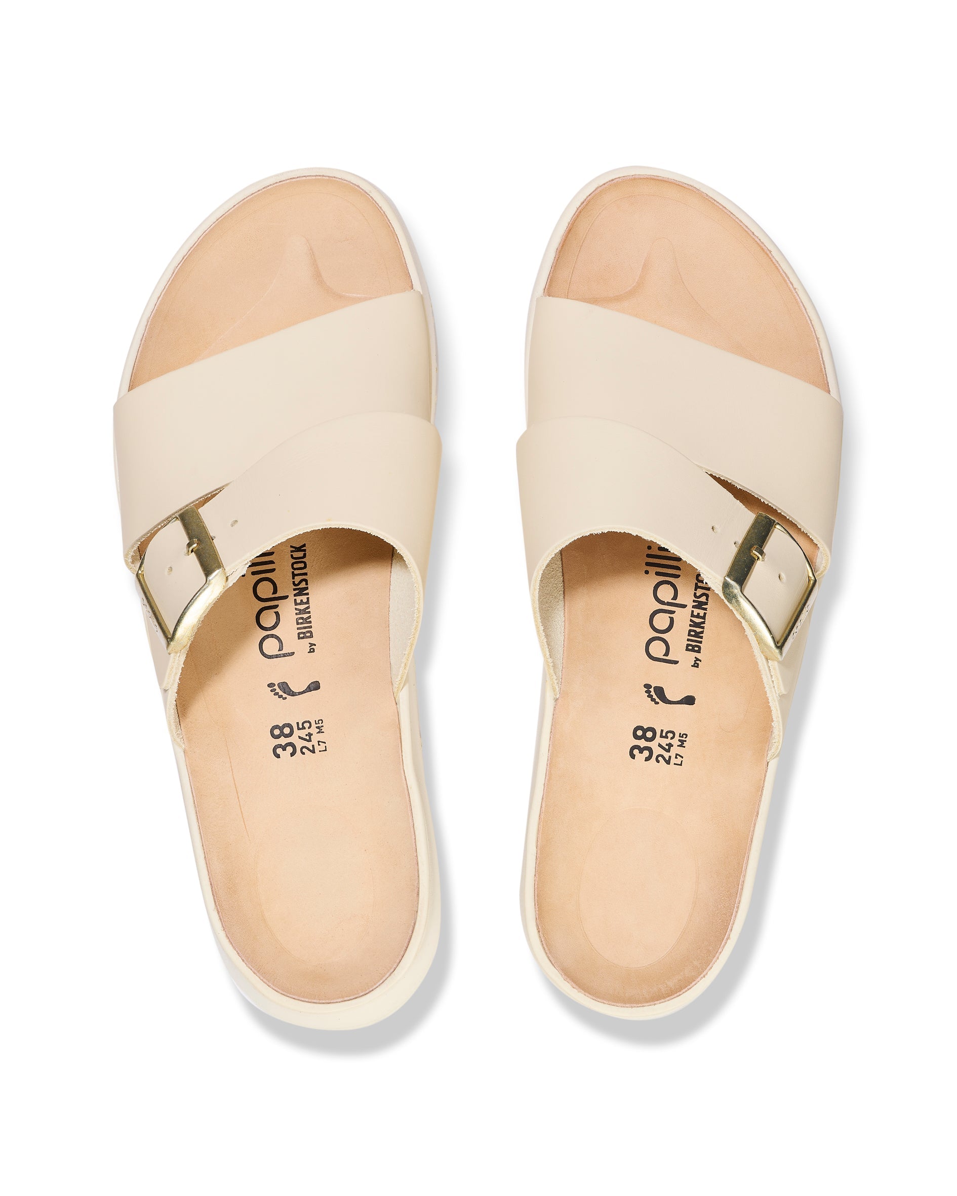 Almina Exquisite Ecru Leather Sandals