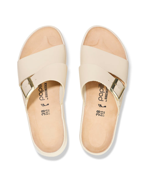 Almina Exquisite Ecru Leather Sandals