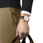 Tissot T Classic Tradition Chronograph White Dial Brown Leather Strap Watch For Men - T063.617.36.037.00