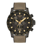 Tissot Supersport Chrono Black Dial Beige Nylon Strap Watch For Men - T125.617.37.051.01