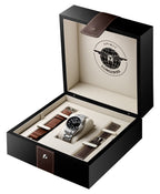 Longines Spirit Prestige Edition Automatic COSC Stainless Steel Black Dial Interchangeable Brown Leather/NATO Strap Date Mens Watch L3.810.4.53.9
