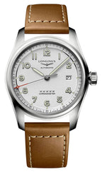 Longines Spirit Prestige Edition Automatic COSC Stainless Steel Silver Dial Interchangeable Brown Leather/NATO Strap Date Mens Watch L3.810.4.73.9