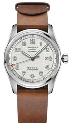 Longines Spirit Prestige Edition Automatic COSC Stainless Steel Silver Dial Interchangeable Brown Leather/NATO Strap Date Mens Watch L3.810.4.73.9