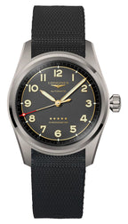 Longines Spirit Automatic COSC Titanium Gray Dial Black Nylon Strap Mens Watch L3.810.1.53.2