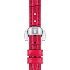 Tissot Bellissima Small Lady Diamonds Mother of Pearl Dial Red Leather Strap Watch For Women - T126.010.66.113.00