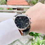 Tissot T Classic Tradition Chronograph Black Dial Black Leather Strap Watch For Men - T063.617.16.057.00