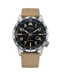Citizen Eco Drive Nylon Strap Black Dial Watch BM7550-10E