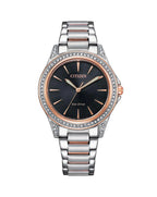 Citizen Eco-Drive Bracelet Black Dial Watch EM0946-58E