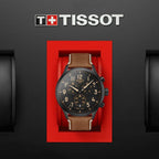 Tissot Chrono XL Quartz Black Dial Brown Leather Strap Watch For Men - T116.617.36.052.03