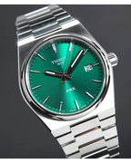 Tissot PRX Green Dial Silver Steel Strap Watch For Men - T137.410.11.091.00