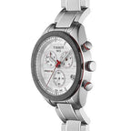 Tissot T Sport PRS 516 Chronograph White Dial Silver Steel Strap Watch For Men - T100.417.11.031.00