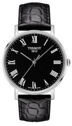 Tissot T Classic Dream Black Dial Black Leather Strap Watch for Men - T122.410.16.053.00