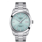Tissot Gentleman Powermatic 80 Silicium Ice Blue Silver Steel Strap Watch For Men - T127.407.11.351.00