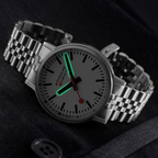Mondaine Stop2go Backlight White Dial Stainless Steel Watch MST.4101B.SJ.2SE