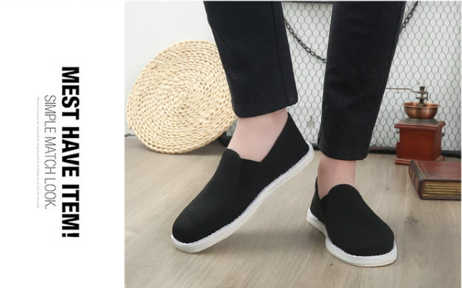 Men's traditional Beijing handmade leather shoes