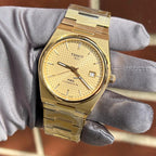Tissot PRX Powermatic 80 Gold Dial Gold Steel Strap Watch for Men - T137.407.33.021.00