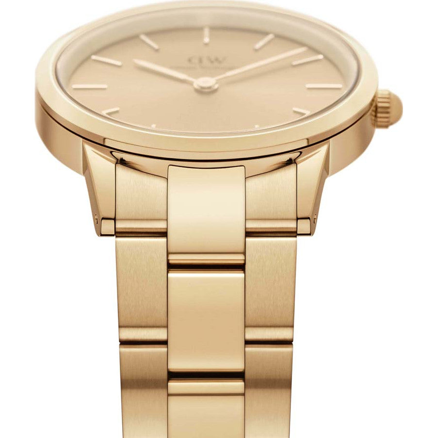 Daniel Wellington Ladies Gold Iconic Link Unitone Watch