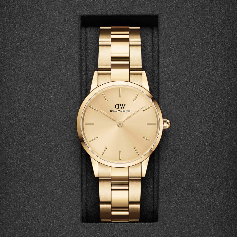 Daniel Wellington Ladies Gold Iconic Link Unitone Watch