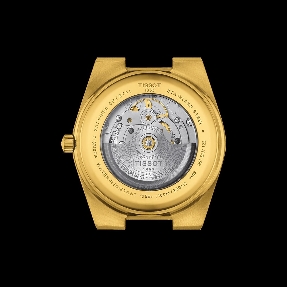 Tissot PRX Powermatic 80 Gold Dial Gold Steel Strap Watch for Men - T137.407.33.021.00