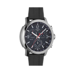 Tissot PRC 200 Chronograph Black Dial Black Rubber Strap Watch for Men - T114.417.17.057.00