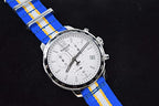 Tissot Quickster Chronograph NBA Golden State Warriors White Dial Two Tone NATO Strap Watch for Men - T095.417.17.037.15
