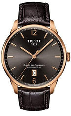 Tissot T Classic Chemin Des Tourelles Powermatic 80 Brown Dial Brown Leather Strap Watch for Men - T099.407.36.447.00