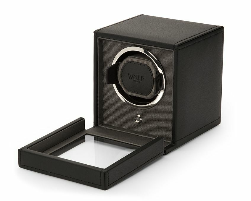 Wolf "Cub" Single Watch Winder with Cover - Vegan Leather
